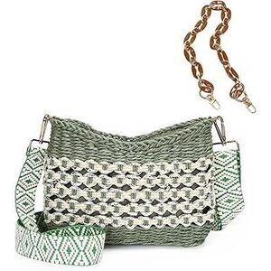 Small Summer Crossbody Bags For Women, Beach Handmade Straw Woven Pocketbooks